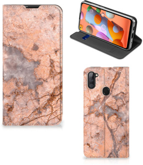 B2Ctelecom Telefoon Hoesje Samsung Galaxy M11 | A11 Wallet Book Case Marmer Oranje