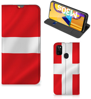 B2Ctelecom Telefoon Hoesje Samsung Galaxy M21 Book Case Deense Vlag