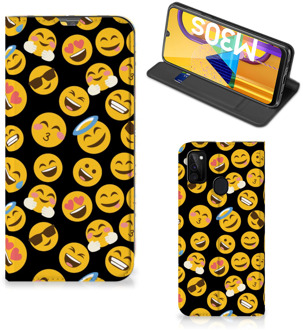 B2Ctelecom Telefoon Hoesje Samsung Galaxy M21 Flip Cover Emoji