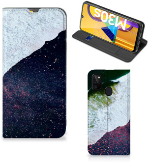 B2Ctelecom Telefoon Hoesje Samsung Galaxy M21 Flip Cover Sea in Space