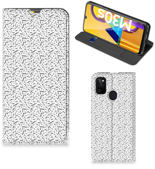 B2Ctelecom Telefoon Hoesje Samsung Galaxy M21 Flipcase Stripes Dots