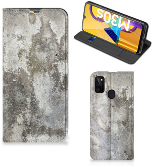 B2Ctelecom Telefoon Hoesje Samsung Galaxy M21 Flipcover Beton