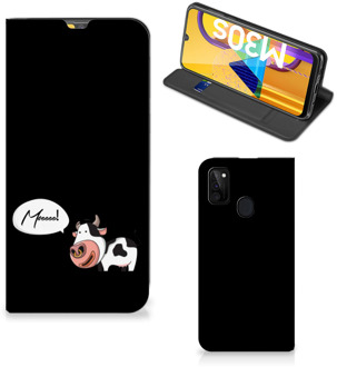 B2Ctelecom Telefoon Hoesje Samsung Galaxy M21 Flipcover Cow Gepersonaliseerd Cadeau