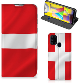 B2Ctelecom Telefoon Hoesje Samsung Galaxy M31 Book Case Deense Vlag