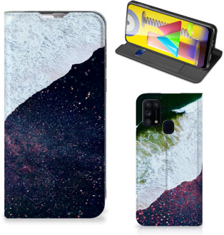 B2Ctelecom Telefoon Hoesje Samsung Galaxy M31 Flip Cover Sea in Space