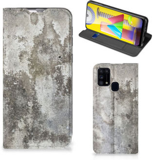 B2Ctelecom Telefoon Hoesje Samsung Galaxy M31 Flipcover Beton