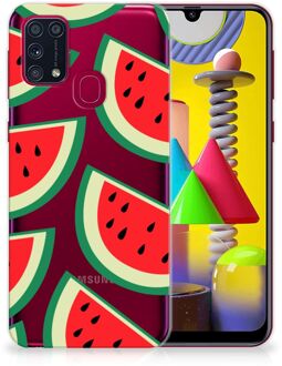 B2Ctelecom Telefoon Hoesje Samsung Galaxy M31 Hoesje Bumper Doorzichtig Watermelons