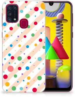 B2Ctelecom Telefoon Hoesje Samsung Galaxy M31 Leuk TPU Back Cover Dots