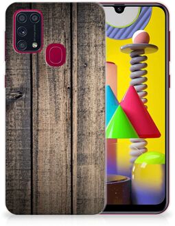 B2Ctelecom Telefoon Hoesje Samsung Galaxy M31 Leuk TPU Back Cover Steigerhout