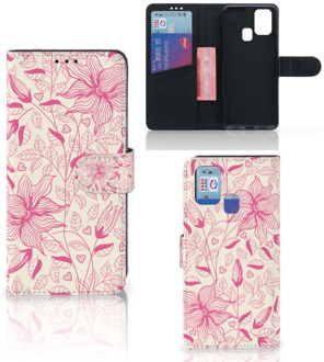 B2Ctelecom Telefoon Hoesje Samsung Galaxy M31 Magnet Case Pink Flowers