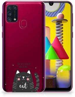 B2Ctelecom Telefoon Hoesje Samsung Galaxy M31 Mobiel Case Cat Good Day