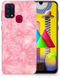 B2Ctelecom Telefoon Hoesje Samsung Galaxy M31 Silicone Back Case Lente Bloemen