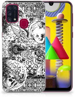 B2Ctelecom Telefoon Hoesje Samsung Galaxy M31 Silicone Back Case Skulls Angel