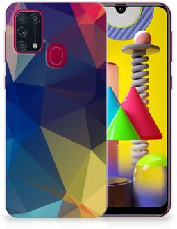 B2Ctelecom Telefoon Hoesje Samsung Galaxy M31 Siliconen Back Cover Polygon Dark