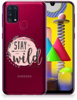 B2Ctelecom Telefoon Hoesje Samsung Galaxy M31 Siliconen Back Cover Transparant Boho Stay Wild