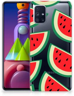 B2Ctelecom Telefoon Hoesje Samsung Galaxy M51 Hoesje Bumper Doorzichtig Watermelons