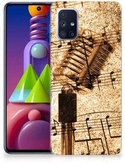 B2Ctelecom Telefoon Hoesje Samsung Galaxy M51 Siliconen Hoesje met Naam Bladmuziek