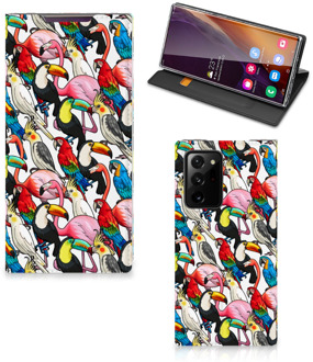 B2Ctelecom Telefoon Hoesje Samsung Galaxy Note 20 Ultra Bookcover Case Birds