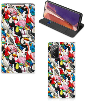 B2Ctelecom Telefoon Hoesje Samsung Galaxy Note20 Bookcover Case Birds