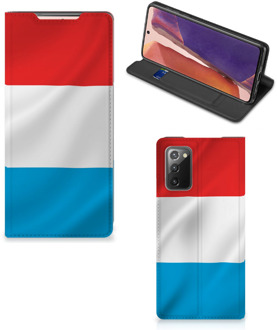 B2Ctelecom Telefoon Hoesje Samsung Galaxy Note20 Flip Cover Luxemburgse Vlag