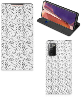 B2Ctelecom Telefoon Hoesje Samsung Galaxy Note20 Flipcase Stripes Dots