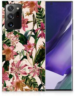 B2Ctelecom Telefoon Hoesje Samsung Galaxy Note20 Ultra Leuk TPU Back Case Bloemen