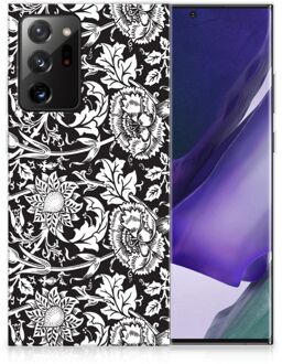 B2Ctelecom Telefoon Hoesje Samsung Galaxy Note20 Ultra Mobiel Case Zwart Bloemen