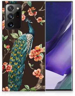 B2Ctelecom Telefoon Hoesje Samsung Galaxy Note20 Ultra Siliconen Back Cover Pauw met Bloemen