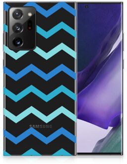 B2Ctelecom Telefoon Hoesje Samsung Galaxy Note20 Ultra Siliconen Back Cover Zigzag Blauw