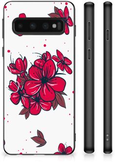 B2Ctelecom Telefoon Hoesje Samsung Galaxy S10 Foto hoesje met Zwarte rand Blossom Red