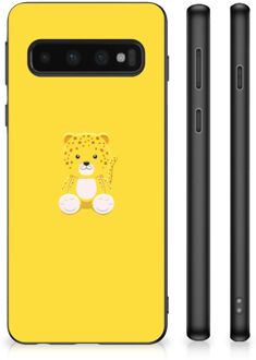 B2Ctelecom Telefoon Hoesje Samsung Galaxy S10 Hippe Hoesjes met Zwarte rand Baby Leopard