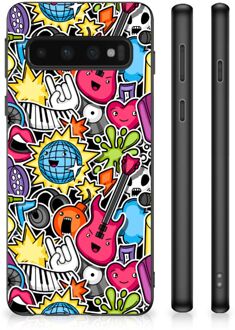 B2Ctelecom Telefoon Hoesje Samsung Galaxy S10 Hoesje met Zwarte rand Punk Rock