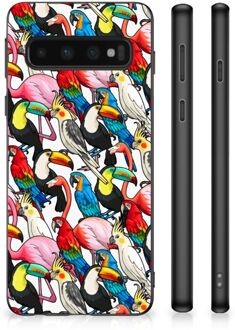 B2Ctelecom Telefoon Hoesje Samsung Galaxy S10 Leuk TPU Backcase met Zwarte rand Birds