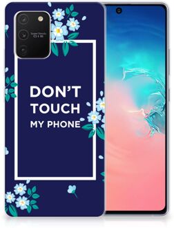 B2Ctelecom Telefoon Hoesje Samsung Galaxy S10 Lite Leuk TPU Back Case Flowers Blue Don't Touch My Phone