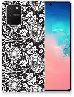 B2Ctelecom Telefoon Hoesje Samsung Galaxy S10 Lite Mobiel Case Zwart Bloemen