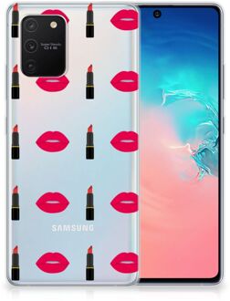 B2Ctelecom Telefoon Hoesje Samsung Galaxy S10 Lite Silicone Hoesje Doorzichtig Lipstick Kiss