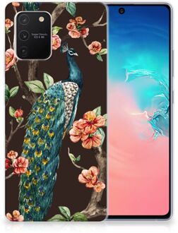 B2Ctelecom Telefoon Hoesje Samsung Galaxy S10 Lite Siliconen Back Cover Pauw met Bloemen