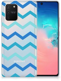 B2Ctelecom Telefoon Hoesje Samsung Galaxy S10 Lite Siliconen Back Cover Zigzag Blauw