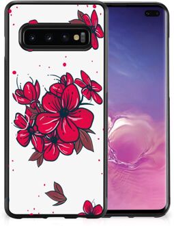 B2Ctelecom Telefoon Hoesje Samsung Galaxy S10+ Foto hoesje met Zwarte rand Blossom Red