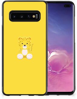 B2Ctelecom Telefoon Hoesje Samsung Galaxy S10+ Hippe Hoesjes met Zwarte rand Baby Leopard