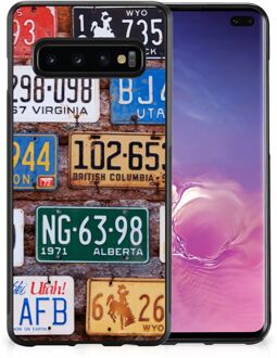 B2Ctelecom Telefoon Hoesje Samsung Galaxy S10+ Hippe Hoesjes met Zwarte rand Kentekenplaten