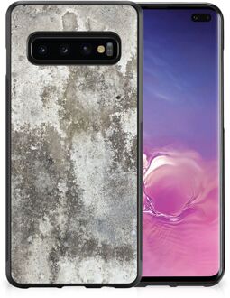 B2Ctelecom Telefoon Hoesje Samsung Galaxy S10+ Hoesje met Zwarte rand Beton