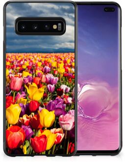 B2Ctelecom Telefoon Hoesje Samsung Galaxy S10+ Hoesje met Zwarte rand Tulpen