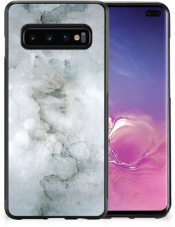 B2Ctelecom Telefoon Hoesje Samsung Galaxy S10+ Silicone Back Cover met Zwarte rand Painting Grey