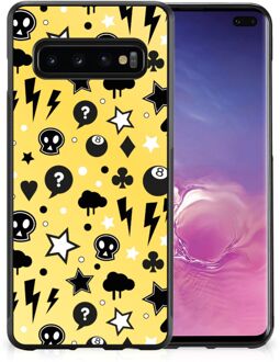 B2Ctelecom Telefoon Hoesje Samsung Galaxy S10+ Silicone Back Cover met Zwarte rand Punk Yellow