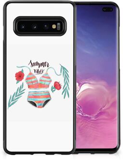 B2Ctelecom Telefoon Hoesje Samsung Galaxy S10+ TPU Siliconen Hoesje met Zwarte rand Boho Summer