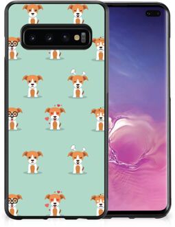 B2Ctelecom Telefoon Hoesje Samsung Galaxy S10+ TPU Siliconen Hoesje met Zwarte rand Pups