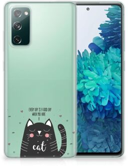 B2Ctelecom Telefoon Hoesje Samsung Galaxy S20 FE Mobiel Case Cat Good Day