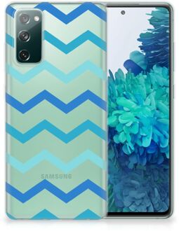 B2Ctelecom Telefoon Hoesje Samsung Galaxy S20 FE Siliconen Back Cover Zigzag Blauw