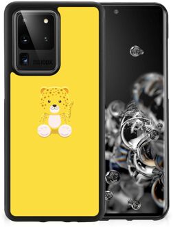 B2Ctelecom Telefoon Hoesje Samsung Galaxy S20 Ultra Hippe Hoesjes met Zwarte rand Baby Leopard